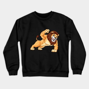 Lion as bodybuilder with muscles Crewneck Sweatshirt